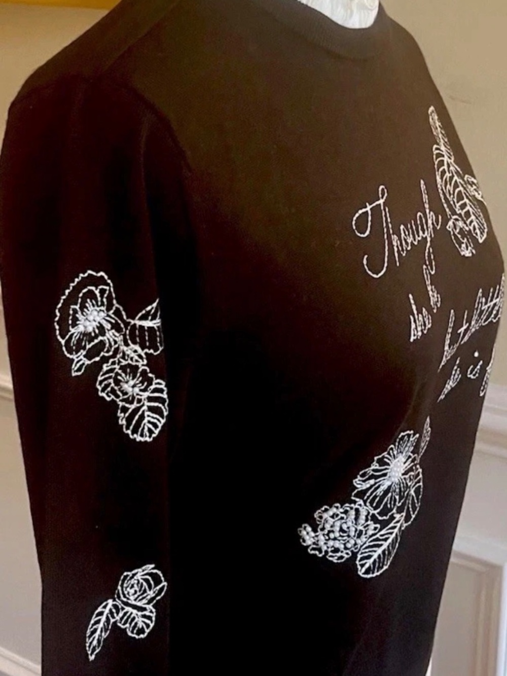 Alice + Olivia Carolann inspiring Embellished Sweater Ruffled Collar Sz S $595 - Picture 13 of 14